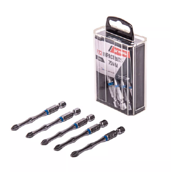 75mm Impact Screwdriver Bits - 5 Piece Tic Tac Box